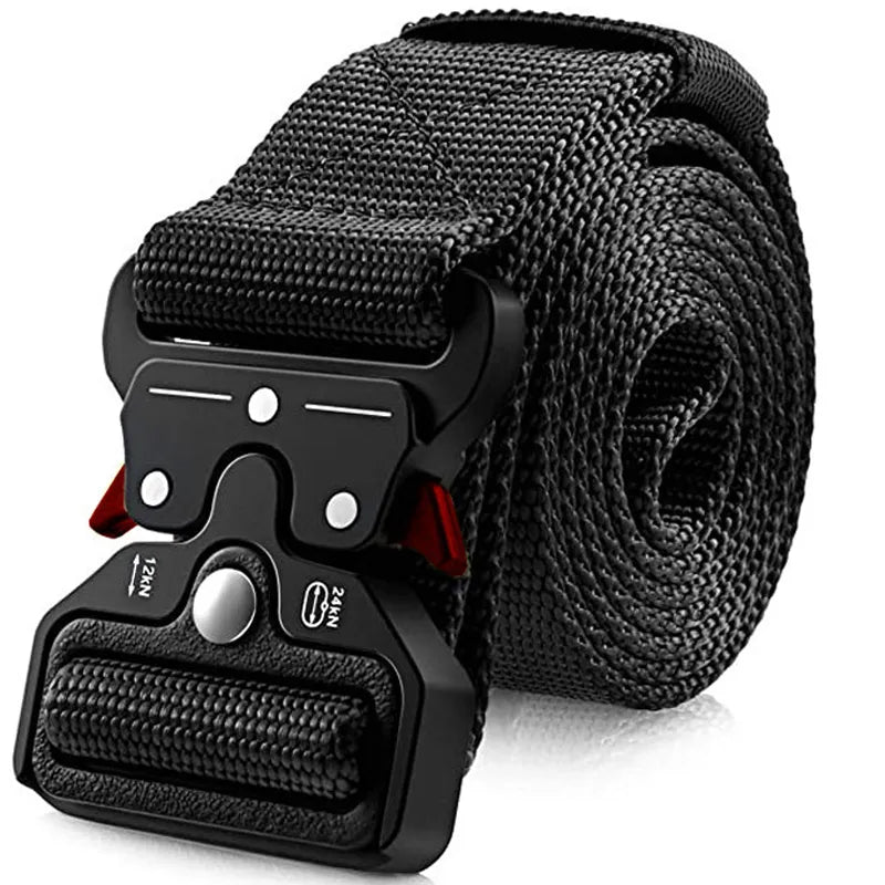 Ceinture en Nylon à Boucle Métallique Noir