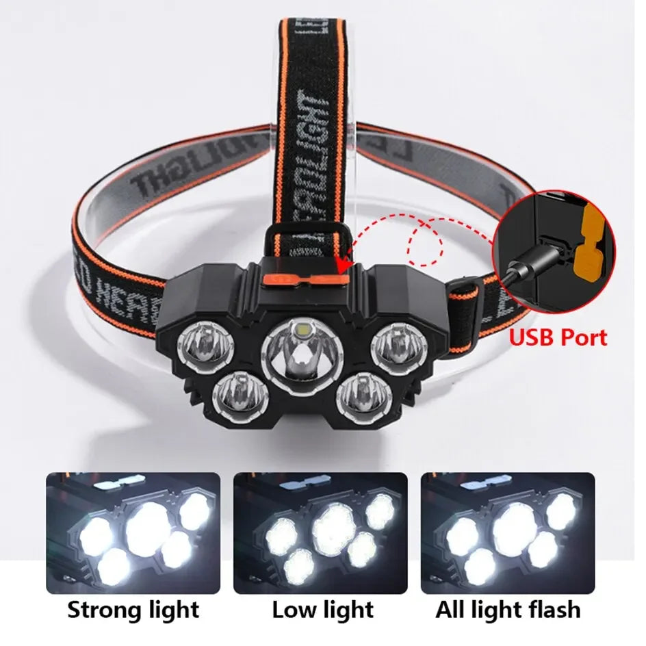 Lampe frontal 5 LED