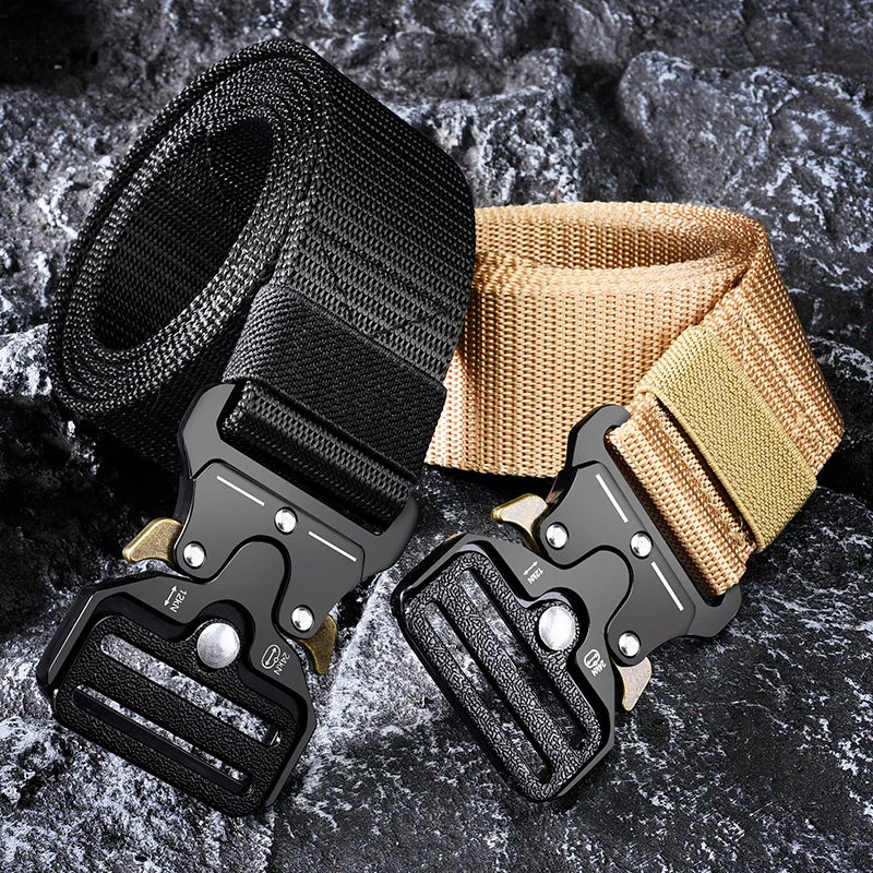 Ceinture en Nylon à Boucle Métallique Noir