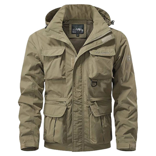 Top Men Autumn Multi-pocket Military Tech Wear Soft Shell Jacket Outdoor Hooded Utility Detachable Sleeves Travel Vest Outerwear